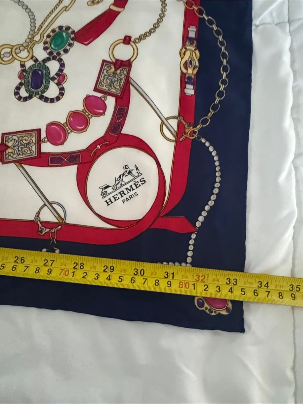Vintage Hermes Paris 100% silk scarf